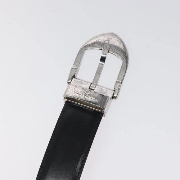 LOUIS VUITTON Belt Leather 2Set Black Brown LV Auth bs25969 - Picture 8 of 11